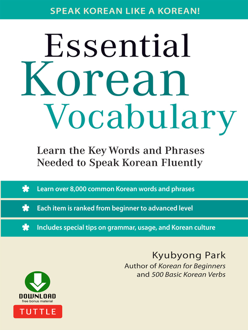 Title details for Essential Korean Vocabulary by Kyubyong Park - Available